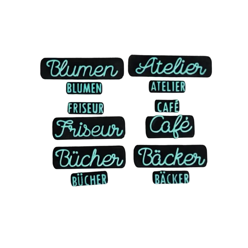 Blumen Atelier Friseur Café Bücher oder Bäcker - Stempel - Spruchstempel