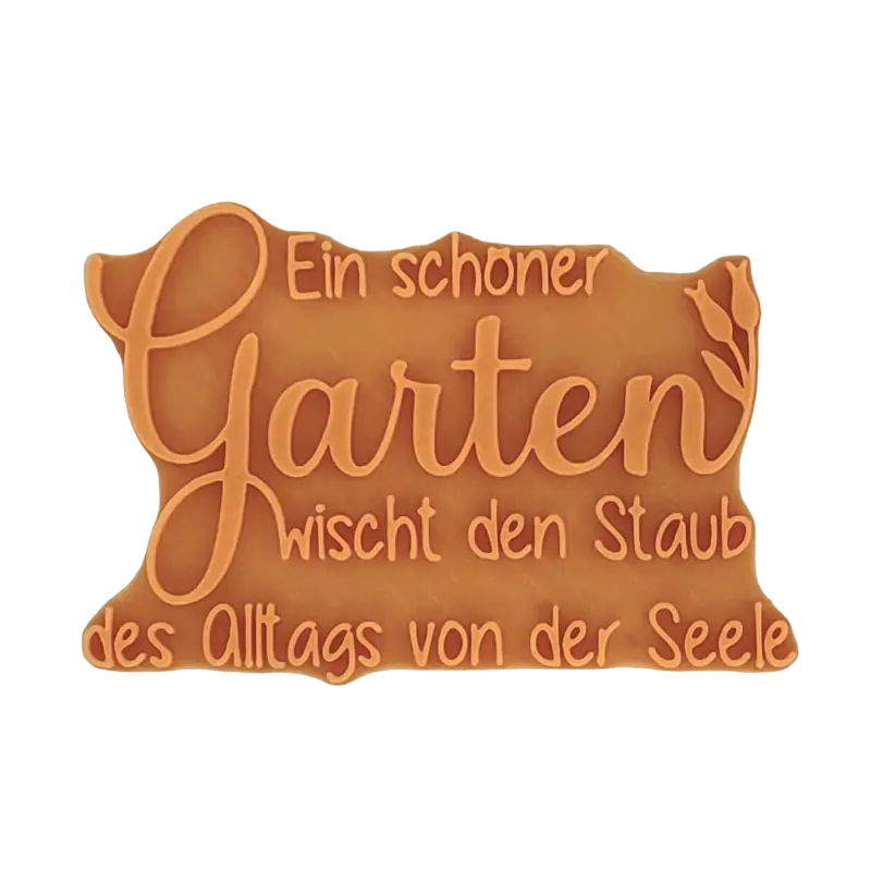 Ein schöner Garten wischt den Staub des Alltags von der Seele -Prägestempel - Minseart