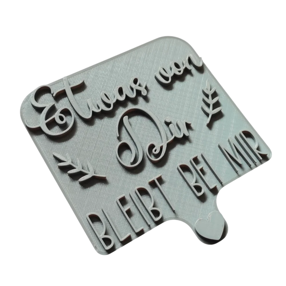 Etwas von dir bleibt bei mir - Prägestempel mit Positionierungshilfe - Spruchstempel