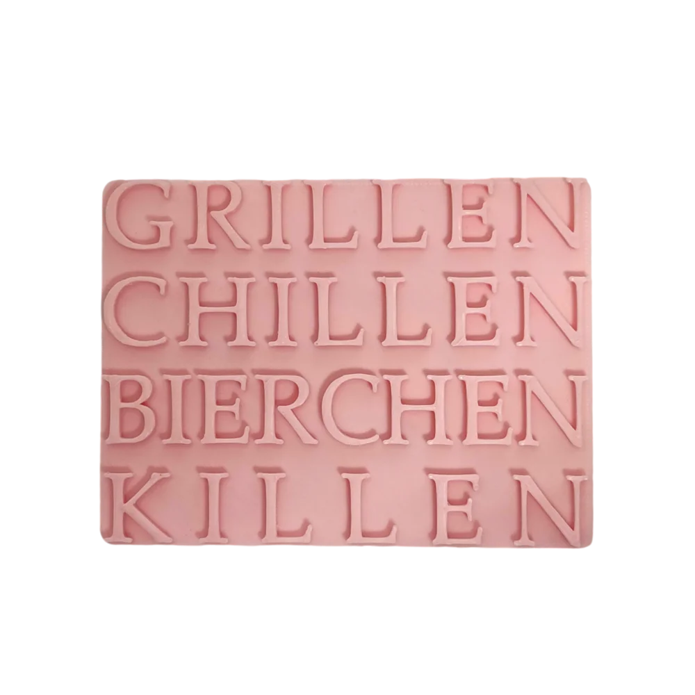 Grillen chillen Bierchen killen- Prägestempel mit passendem Ausstecher - A 10cm - Spruchstempel