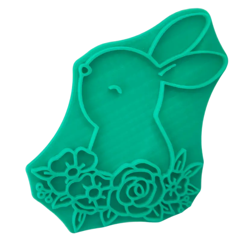 Hase in Blumenarrangement - Stempel - osterstempel