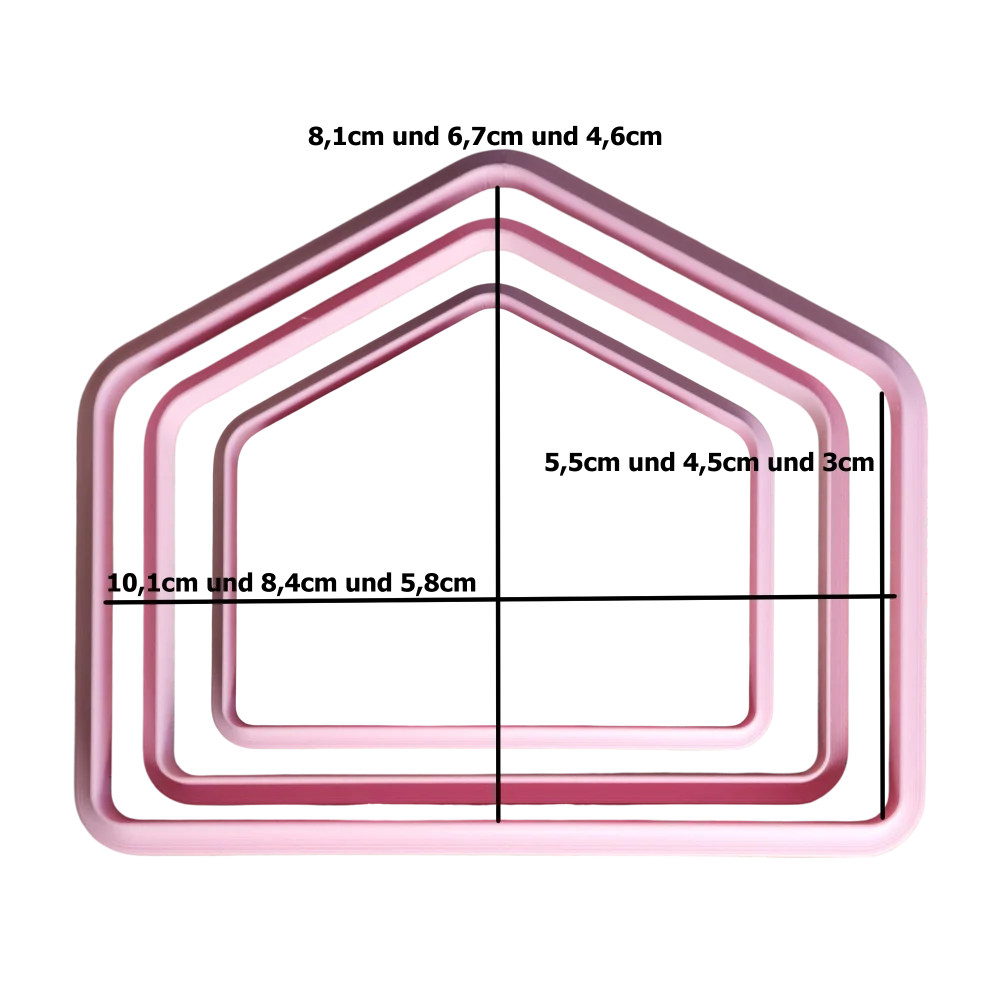 Haus breit Ausstechformen-Set - 3 kleine Ausstechformen