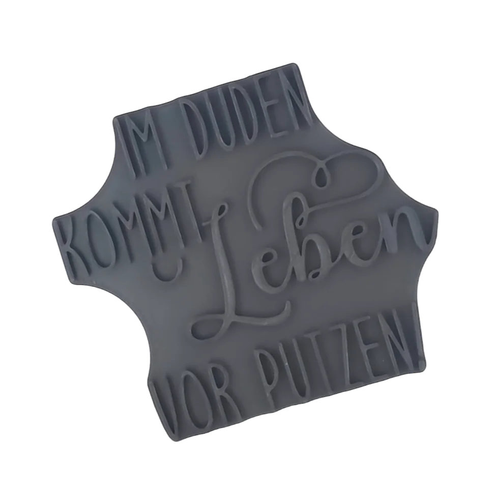 Im Duden kommt Leben vor Putzen - Stempel - Spruchstempel