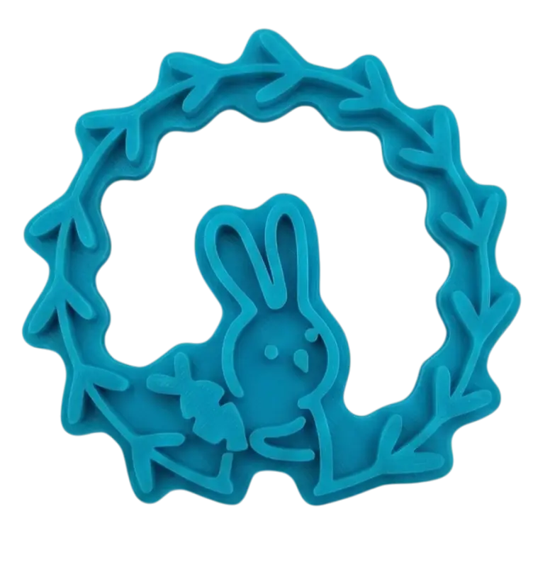 Keramikstempel ’Frühlingskranz Hase’ – Ostermotiv für Ton - osterstempel