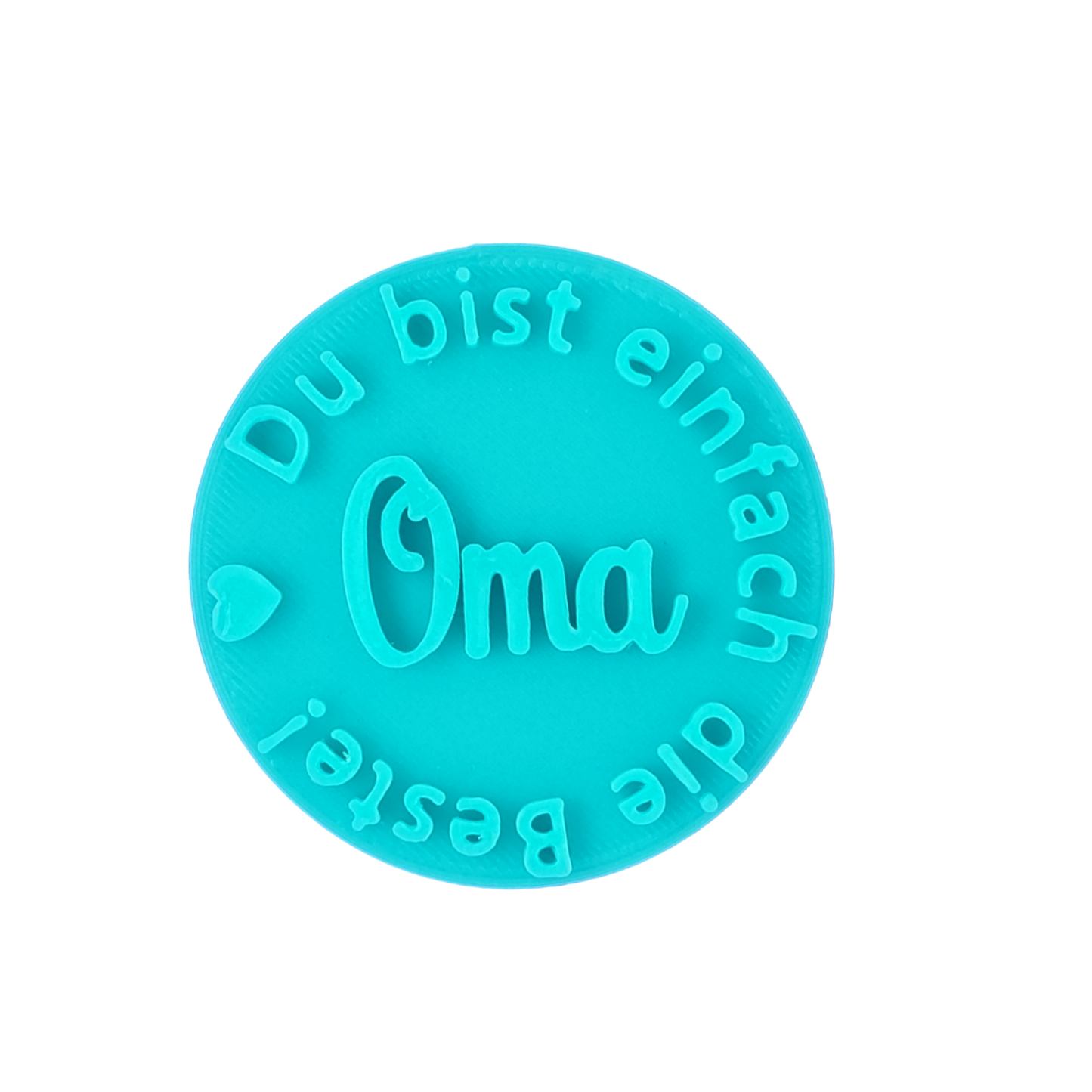 Detailreicher Stempel „Du bist einfach die Beste! Oma“ mit Herz-Icon für Ton. Hochwertiger Keramikstempel von MinseArt für präzise Konturen – eine kreative Töpfer-Idee für handgefertigte Geschenke und dein nächstes Projekt.