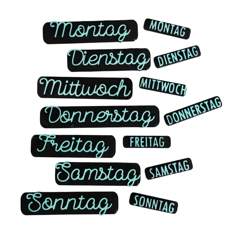 Monate und Wochentage - Stempel - Spruchstempel