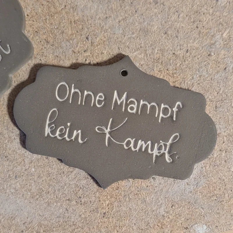 Ohne Mampf kein Kampf - Tonstempel - Spruchstempel