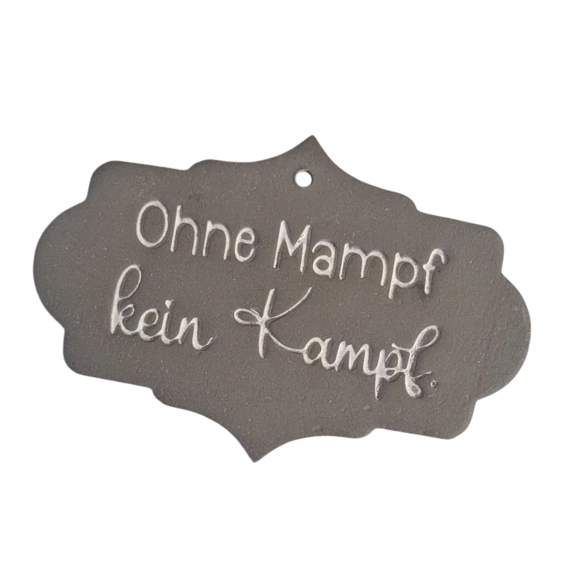 Ohne Mampf kein Kampf - Tonstempel - Spruchstempel