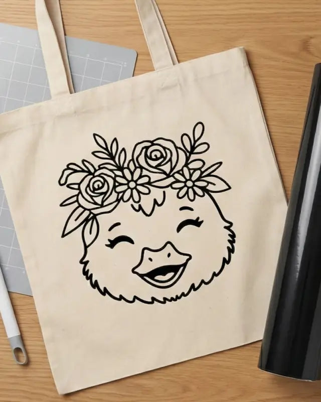 Plotterdatei Entchen „Blumiges Entchen“ – SVG DXF PNG