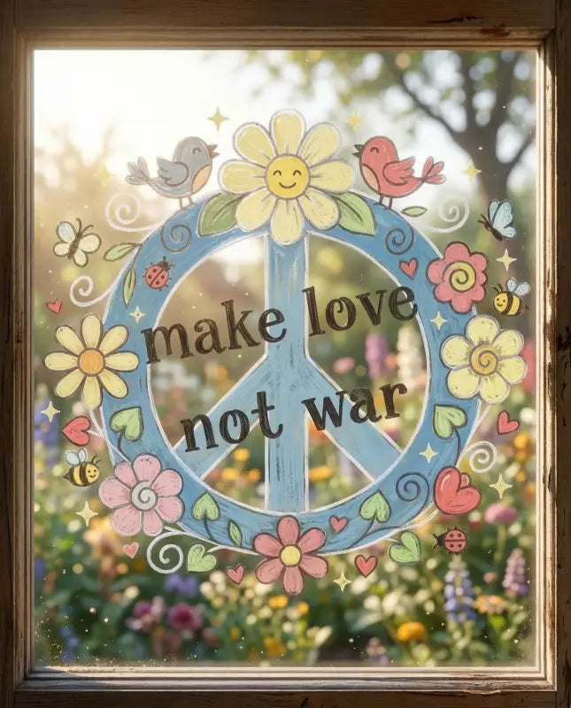 Plotterdatei ’Make Love Not War’ – Blumenkranz & Peace-Motiv