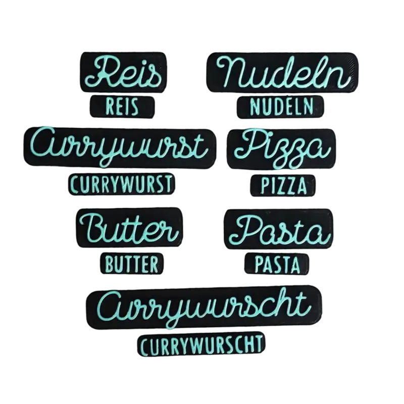 Reis Nudeln Currywurst Pizza Butter Pasta- Stempel - Spruchstempel