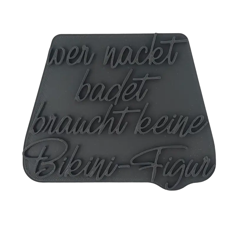 Wer nackt badet braucht keine Bikini-Figur - Stempel - Spruchstempel