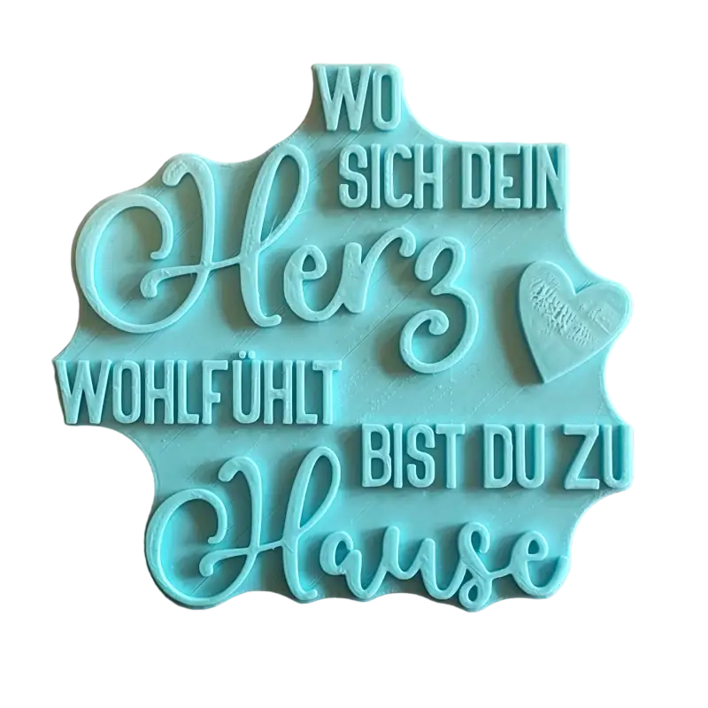 Wo sich dein Herz wohlfühlt bist du Zuhause - Stempel kleiner Mangel - Spruchstempel