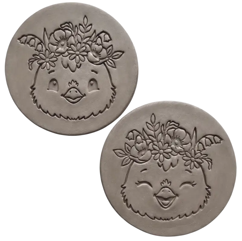 2er Set Keramikstempel ’Küken-Freunde’ – Fröhlich & Sanft - osterstempel