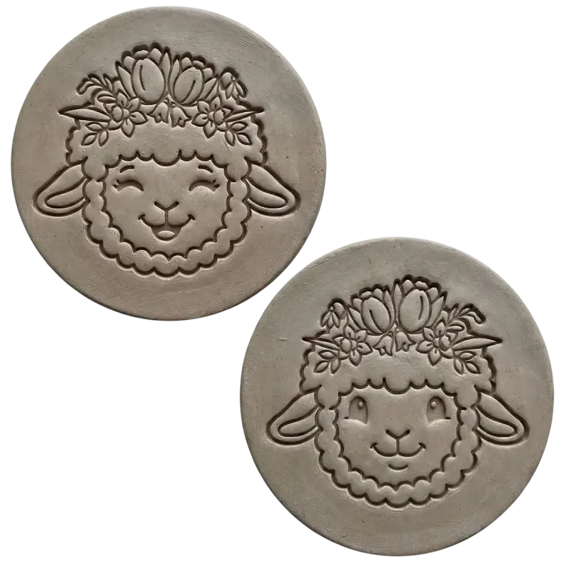 2er Set Keramikstempel ’Lämmer-Glück’ Sanft & Fröhlich - osterstempel