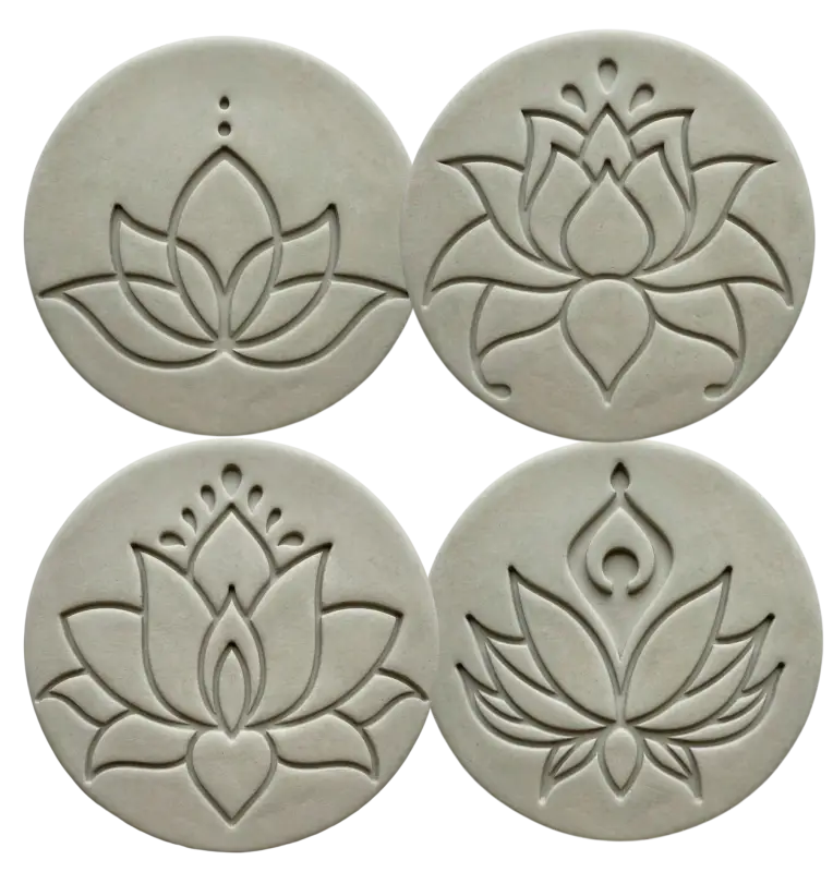 4er Spar-Set Keramikstempel ’Zen Lotus Reise’