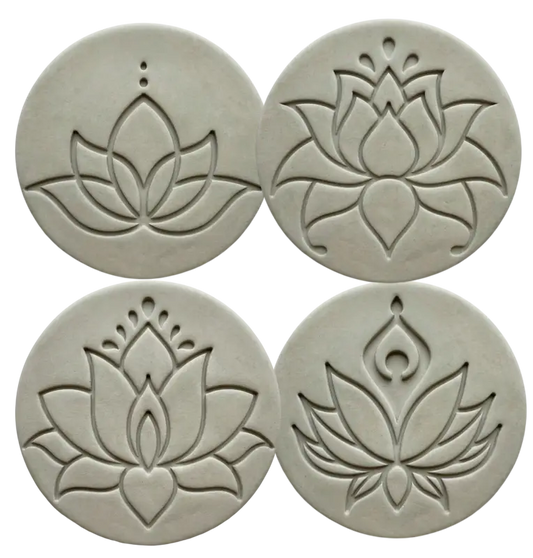 4er Spar-Set Keramikstempel ’Zen Lotus Reise’