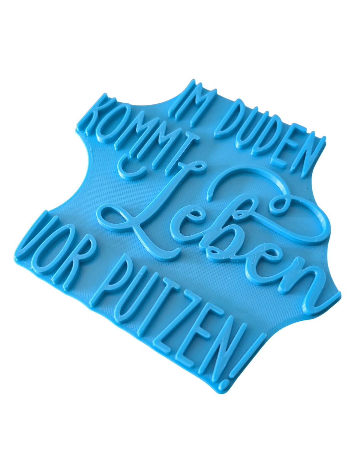 Im Duden kommt Leben vor Putzen - Stempel | Witziger Textstempel für Ton - Minseart