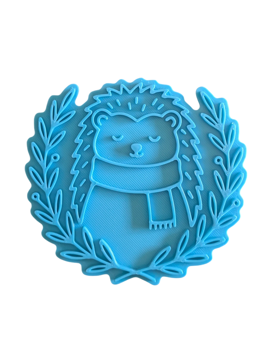 Keramikstempel "Igel mit Schal" – Frontaler Blick mit (10cm - 19cm) - Minseart
