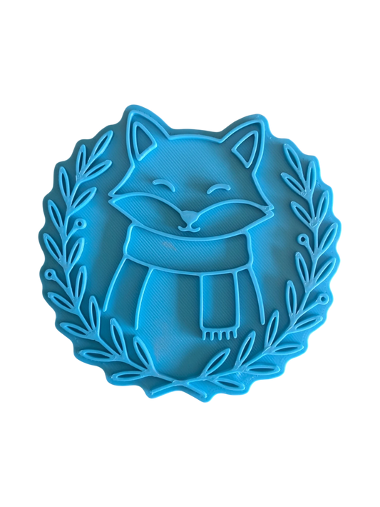 Keramikstempel "Fuchs mit Schal" – Frontaler Blick mit (10cm - 19cm) - Minseart