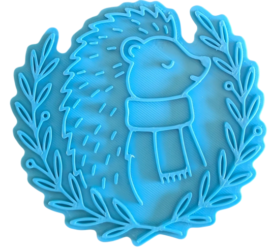 Keramikstempel "Igel mit Schal" – Seitlicher Blick mit (10cm - 19cm) - Minseart