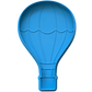 Zweiteiliges Set aus Ausstechform und Prägeplatte in Form eines Heißluftballons. Hochwertiges, türkisfarbenes Töpferwerkzeug für detailreiche Projekte aus Ton.