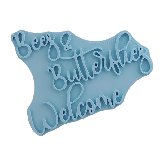 Bees and Butterflies Welcome - Stempel - Spruchstempel