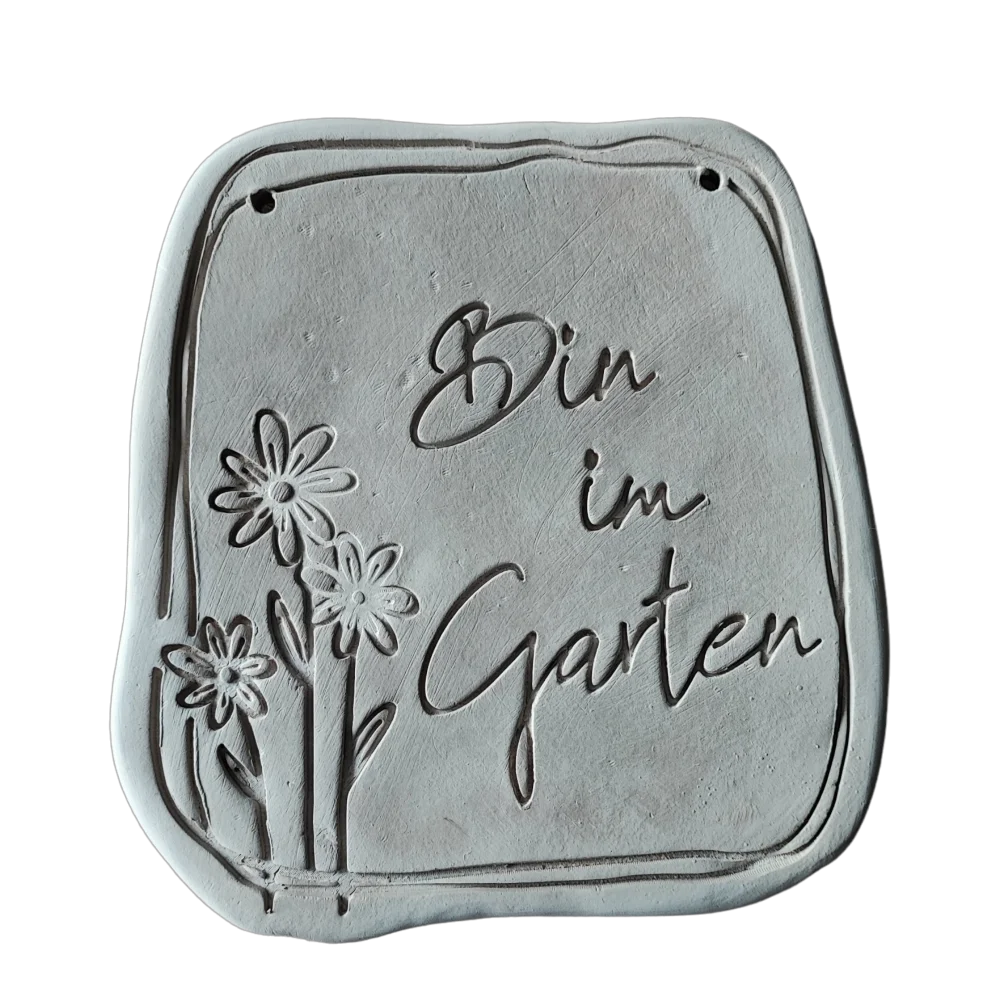 Bin im Garten, mit Blumen - Stempel - Minseart
