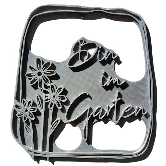 Bin im Garten, mit Blumen - Stempel - Minseart