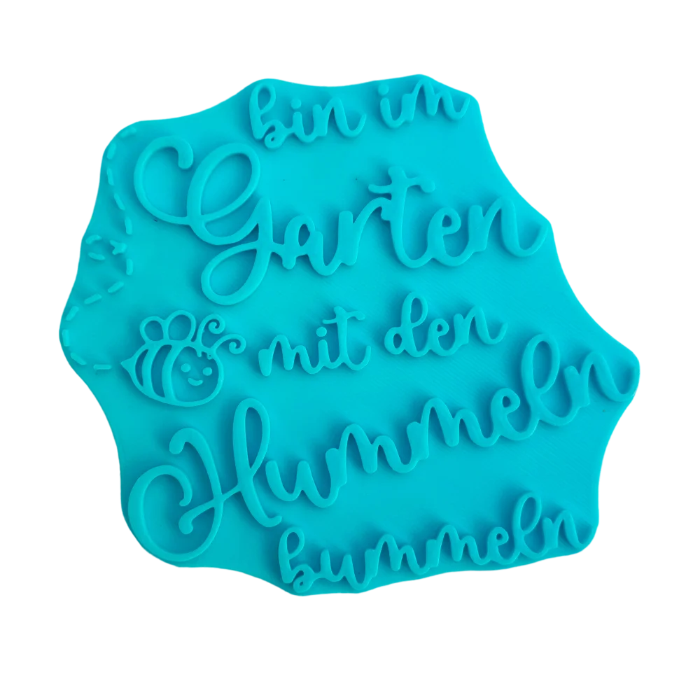 Bin im Garten mit den Hummeln bummeln - Stempel - Spruchstempel