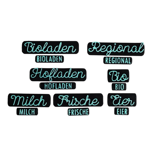 Bioladen Regional Hofladen Bio Frische Milch oder Eier - Stempel - Spruchstempel