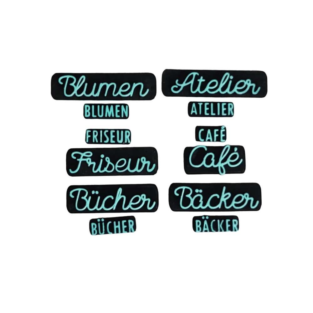 Blumen Atelier Friseur Café Bücher oder Bäcker - Stempel - Spruchstempel