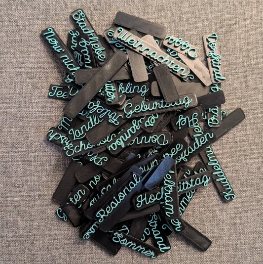 Ca. 120 kleine Worte in Schreibschrift - Stempel B-Ware / 2te Wahl