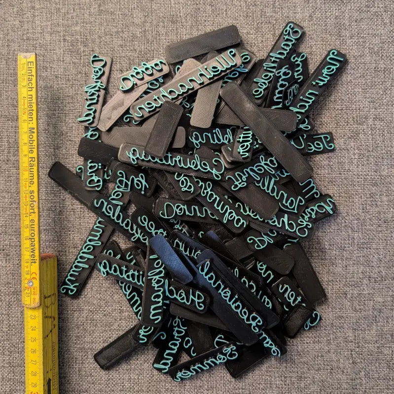 Ca. 120 kleine Worte in Schreibschrift - Stempel B-Ware / 2te Wahl