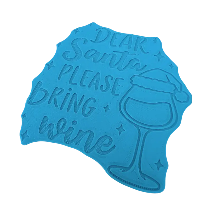 Dear Santa please bring wine - Keramikstempel Prägestempel - Spruchstempel