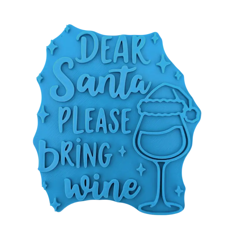 Dear Santa please bring wine - Keramikstempel Prägestempel - Spruchstempel