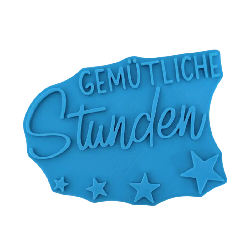 Gemütliche Stunden - Keramikstempel Prägestempel - Spruchstempel