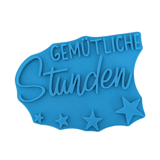 Gemütliche Stunden - Keramikstempel Prägestempel - Spruchstempel