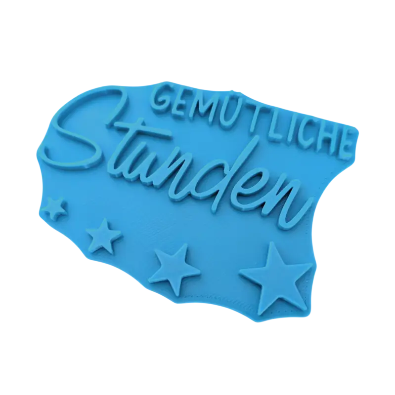 Gemütliche Stunden - Keramikstempel Prägestempel - Spruchstempel