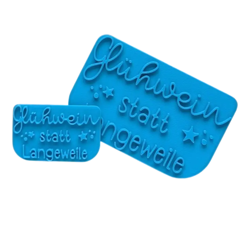 Glühwein statt Langeweile - Keramikstempel Prägestempel - Spruchstempel