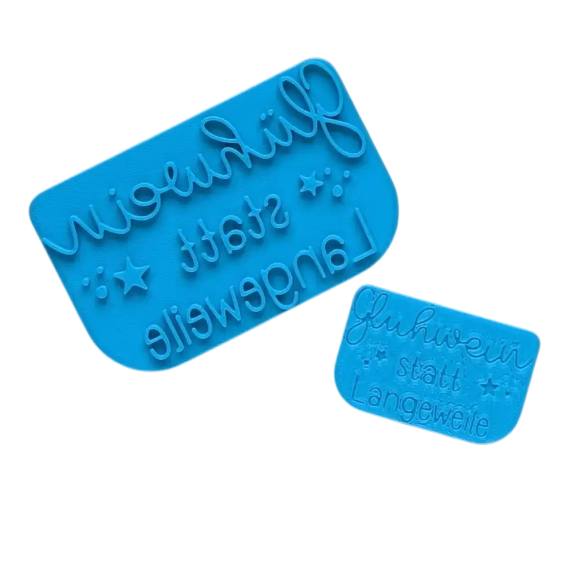 Glühwein statt Langeweile - Keramikstempel Prägestempel - Spruchstempel