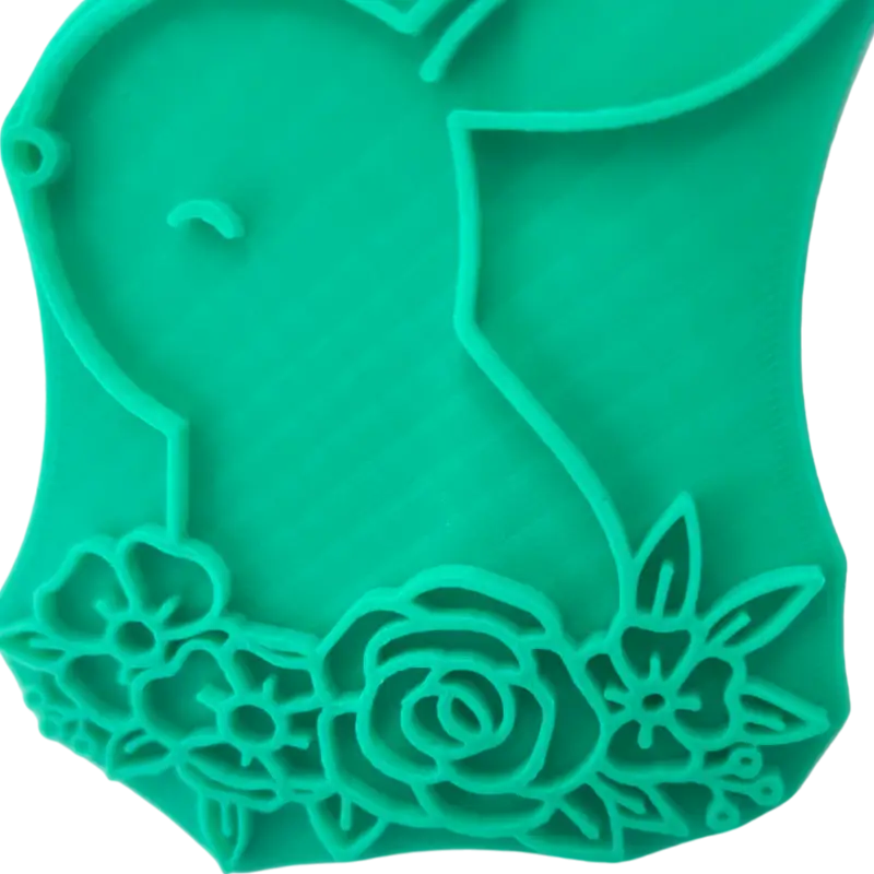 Hase in Blumenarrangement - Stempel - osterstempel