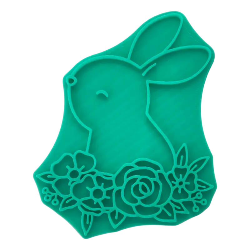 Hase in Blumenarrangement - Stempel - osterstempel