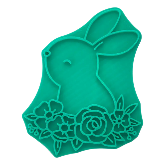 Hase in Blumenarrangement - Stempel - osterstempel