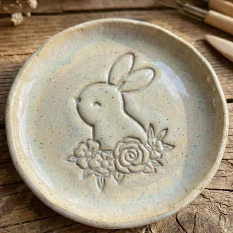 Hase in Blumenarrangement - Stempel - osterstempel