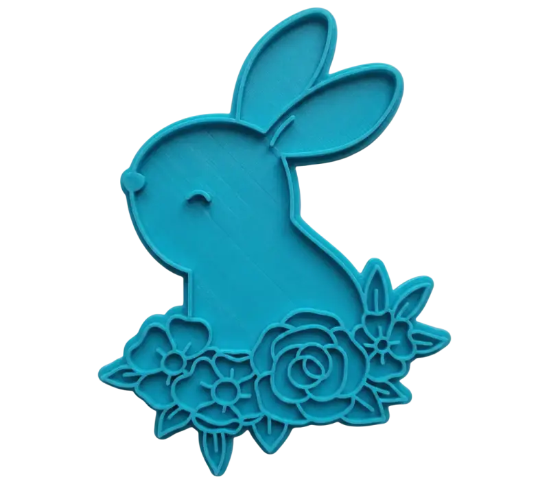 Hase in Blumenarrangement - Stempel - osterstempel