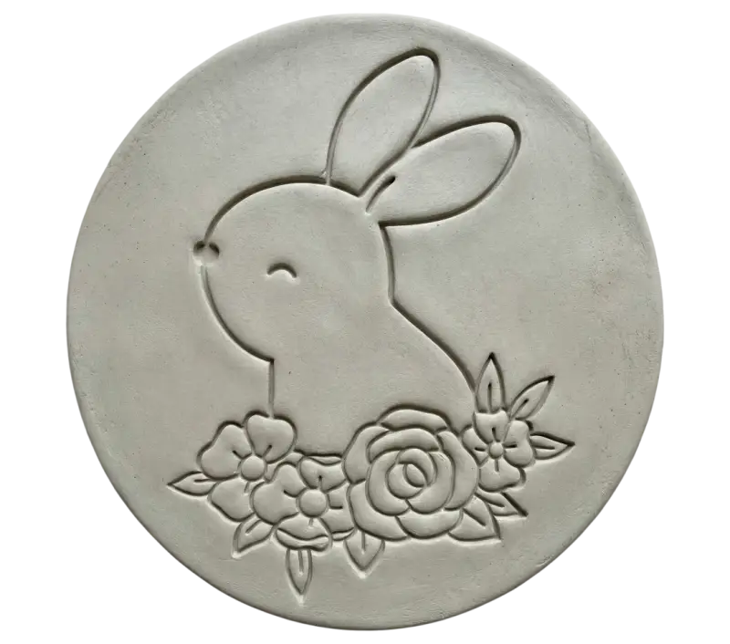 Hase in Blumenarrangement - Stempel - osterstempel