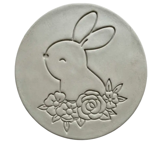 Hase in Blumenarrangement - Stempel - osterstempel