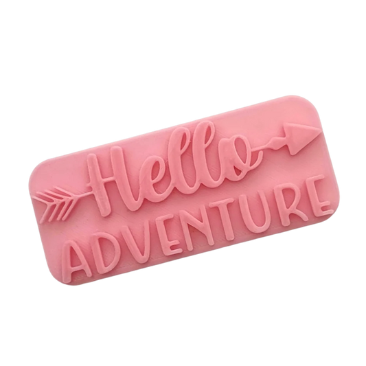 Hello adventure - Prägestempel - Spruchstempel