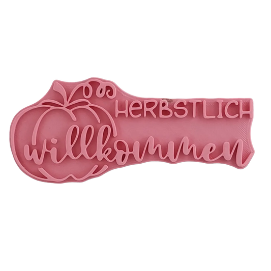 Herbstlich willkommen- Stempel - Spruchstempel